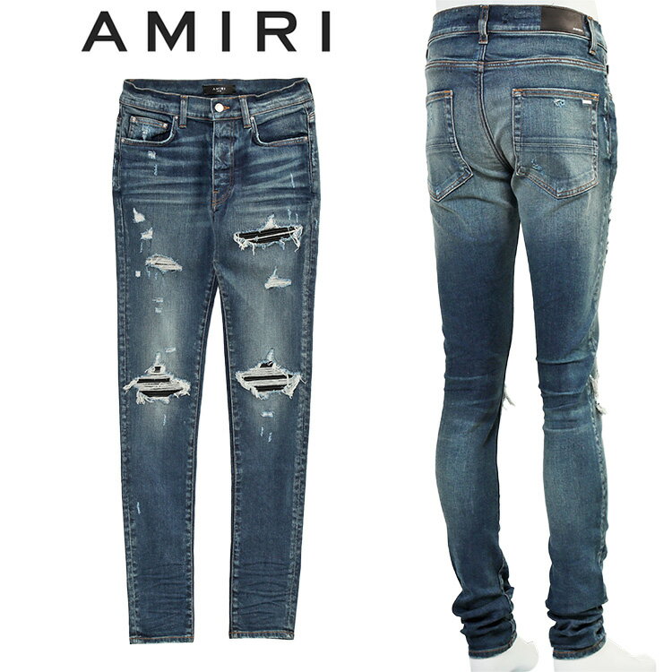 アミリ AMIRI ジーンズ レザー アクションプリーツ PXMD001-DEEP CLASSIC INDIGO【新作】