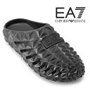 エンポリオ アルマーニ サンダル メンズ エンポリオアルマーニ EMPORIO ARMANI EA7 軽量 スライドサンダル 立体幾何学モチーフ XBR001-XK385-00002【新作】