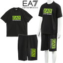 アルマーニ セットアップ EA7 EMPORIO ARMANI Tシャツ × スウェット ハーフパンツ ラバー スタッズロゴ 3DPT40-PJFBZ/3DPS78-PJARZ-1200【新作】