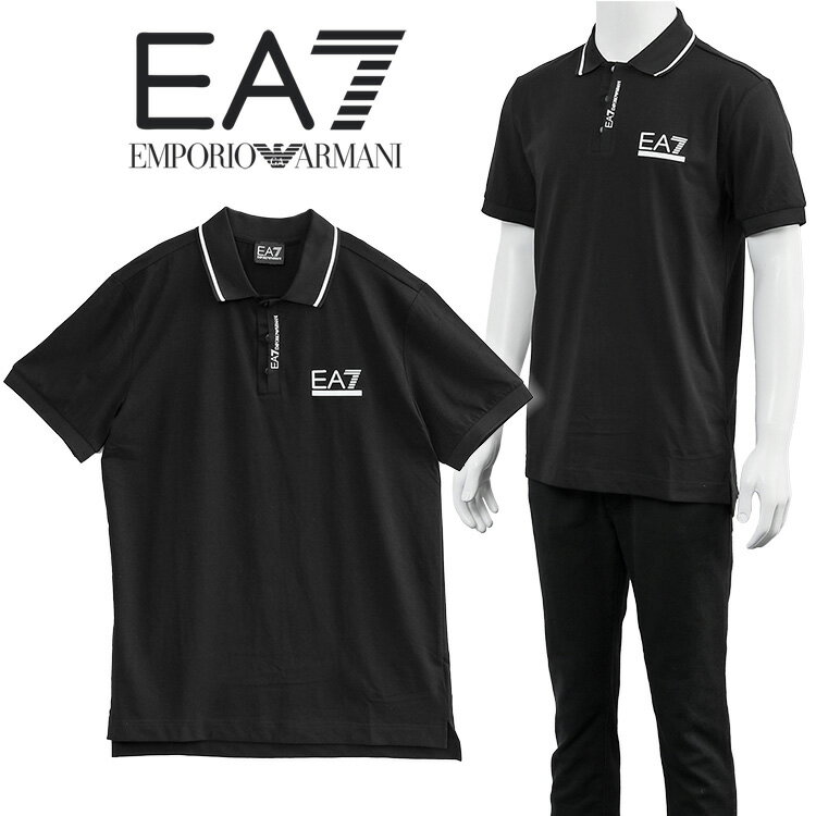 エンポリオ・アルマーニ アルマーニ EA7 EMPORIO ARMANI ポロシャツ Tシャツ素材 3DPF17-PJ03Z-1200 ブラック【新作】