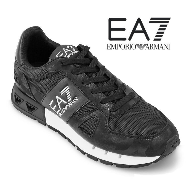 アルマーニ スニーカー 迷彩 EMPORIO ARMANI EA7 Black & White Camouflage スニーカー X8X151-XK386-N181【新作】