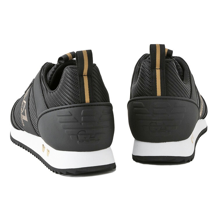 エンポリオアルマーニ EMPORIO ARMANI EA7 スニーカー メッシュ ブラック×ゴールド...