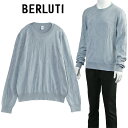 ベルルッティ BERLUTI ニット ダイアゴナル スクリット クルーネック R27KRL228-001-32N TITANIUM BLUE【新作】