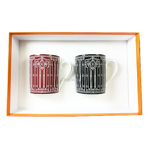 ≪新品≫HERMES エルメス マグカップ　ペア　Hデコ　シリーズ 300ml HERMES　Magu Hdeco pair black / Rouge ブラック　ルージュ プレゼント　レア！