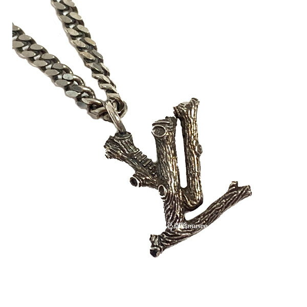≪新品≫Louis Vuitton ルイヴィトン ネックレス ペンダント　LV wood　ウッド　ロゴ　MP2818 ダーク シルバー LV ビトン ルイヴィトン 箱 ラッピングのサムネイル