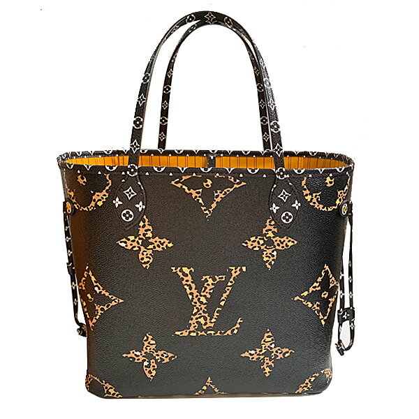 【キャッシュレス5%還元対象】≪新品≫LOUISVUITTON ルイヴィトン 2019年AW 限定 モノグラムジャングル ネヴァーフル MM ノワール キャラメル M44676　トートバッグ LV箱リボンのラッピング