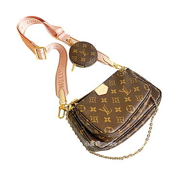 ≪新品≫LOUISVUITTON ルイヴィトン 2019年AW 新作 マルチ ポシェット アクセサリー　ローズクレア M44840 コインケース付き ショルダーバッグ ポシェット ピンク ロゴ ショルダーストラップ