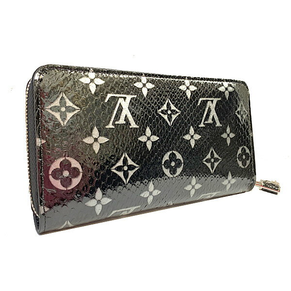 ≪新品≫LOUISVUITTON ルイヴィトン 限定 モノグラム ジッピー ウォレット 長財布 パイソン　ヘビ革 ジッピー　N96955 ノワール 黒 箱 リボン ラッピング