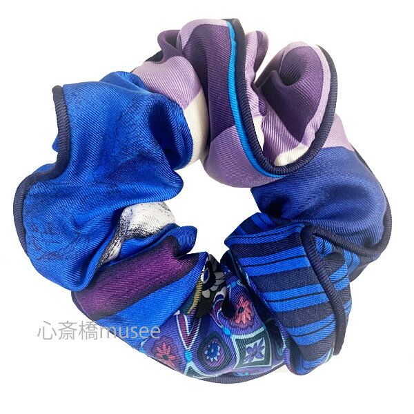 ≪新品≫エルメス シュシュ クラウディア ブルー　ブラック HERMES CHOUCHOU CLAUDIA GREEN 箱 リボン ラッピング 青　黒のサムネイル