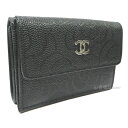 ≪新品≫ CHANEL シャネル スモールフラップ ウォレット カメリア 財布 キャビア ミニ ブラック ゴールド金具 AP0116 B07529 94305 small wallet 箱 リボン カメリア ラッピング 黒