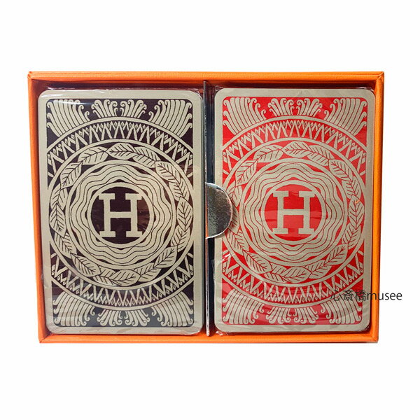≪ 新品 ≫　エルメス　トランプ　2組セット　レア HERMES TRUMP 2sets " Les 4 Mondes bridge playing cards '"のサムネイル