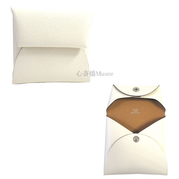 ≪新品≫エルメス バスティア バイカラー ナタ セサミ シルバー金具 エプソン コインケース 財布 U刻印 HERMES BASTIA Nata Sesame Epson 箱 リボン ラッピングのサムネイル