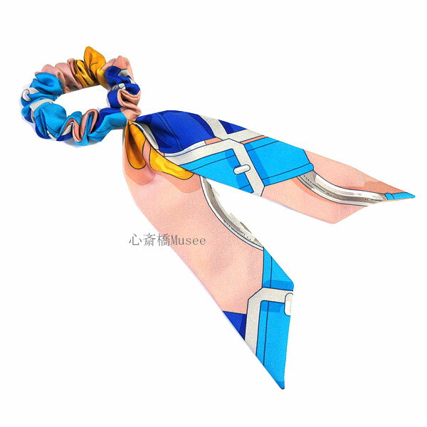 ≪新品≫エルメス シュシュ　ベラ ベージュ / ブルー リボン HERMES BELLA CHOUCHOU BEIGE 箱 リボン ラッピングのサムネイル