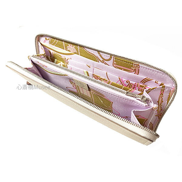 ≪ 新品 ≫ エルメス アザップ シルクイン ロング エクスリブリス クレ　モーヴシルベストル　エプソン シルク シルバー金具 ラウンドファスナー　長財布 白 HERMES Wallet Azappe Silkin Long Craie / Mauve Sylvestre EX-LIBRIS 箱 ラッピングのサムネイル