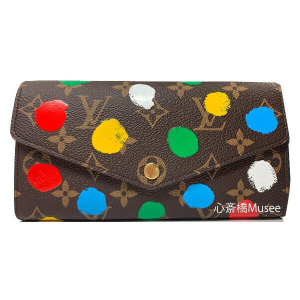 ≪ 新品 ≫ ルイヴィトン 草間彌生 コラボ LV × YK ポルトフォイユ・サラ NM M81980 LOUIS VUITTON YAYOI KUSAMA FRAP LONG WALETTE MONOGRAM ヴィトン フラップ 長財布 モノグラム ドット 長財布 箱 ラッピングのサムネイル