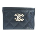 ≪ 新品 ≫ シャネル パスケース カードケース AP2737 B08043 ネイビー ブルー ラインストーン ビッグ CCマーク CHANEL cardcas...