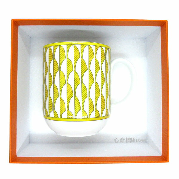 ≪ 新品 ≫ HERMES エルメス ソレイユ ドゥ エルメス シリーズ マグカップ 300ml ミニ柄 イエロー ホワイト HERMES Magu Circus Yello 箱 リボン ショッパー ラッピングのサムネイル