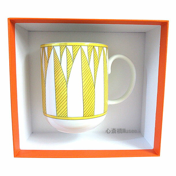 エルメス カップ ≪ 新品 ≫ HERMES エルメス ソレイユ ドゥ エルメス シリーズ マグカップ 300ml No.2 イエロー ホワイト HERMES Magu Soleil d’Herms mug n°2 Yello 箱 リボン ショッパー ラッピング