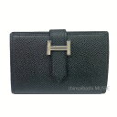 ≪ 新品 ≫ エルメス ベアン ミニ ブラック 黒 シルバー金具 エプソン 箱 リボン ラッピング ミニ 財布 カードケース W刻印 ≪BrandNew≫ He...