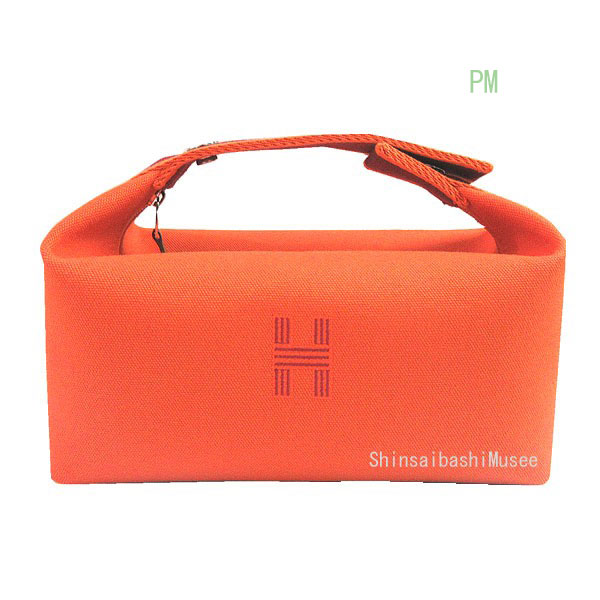 ≪新品≫ エルメス ブリッドアブラック PM オレンジ フー シルバー金具 ハンドバッグ ポーチ コットン キャンバス ≪BrandNew≫ Hermes Bride A Brac PM Orange Feu Silver Hardware Handbag Pouch Cotton Canvasのサムネイル
