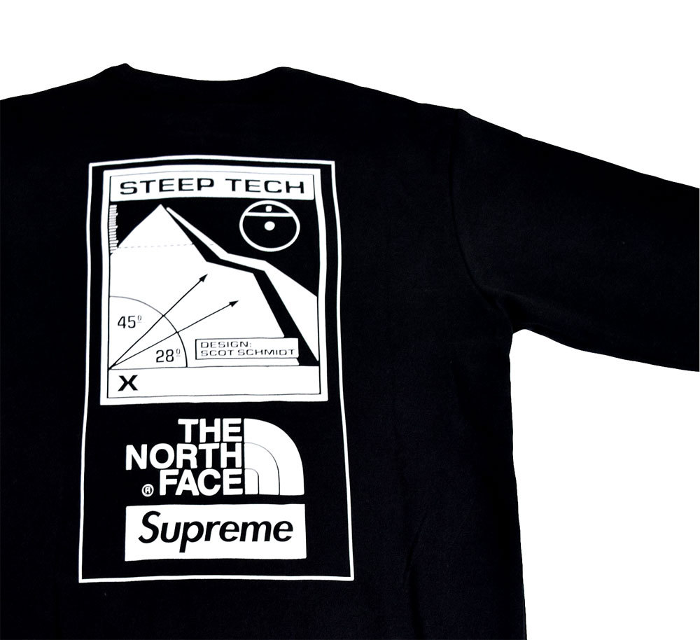 【キャッシュレス5%還元対象】≪新品≫ 16SS SUPREME / THE NORTH FACE STEEP TECH CREWNECK BLACK Mサイズ クルーネック 黒 TNF コラボ