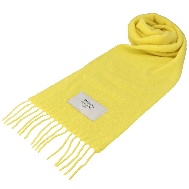 SALEۥ᥾󥭥ĥ/MAISON KITSUNE ȡ  BABY ALPACA PLAIN SCARF ޥե顼 LEMON LW06206WA0022-0012-P725