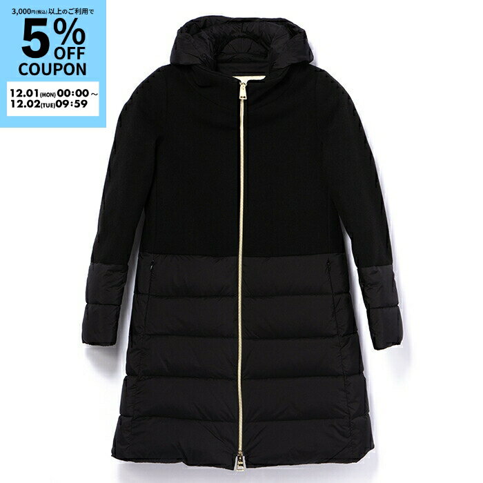 ヘルノ/HERNO レディース ダウンジャケット ウールMIX ダウンコート ミドル丈 フーデッドコート PI001760D-39601-9300
