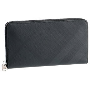 バーバリー/BURBERRY 財布 メンズ LONDON CHECK ラウンドファスナー長財布 DARK CHARCOAL 8014480