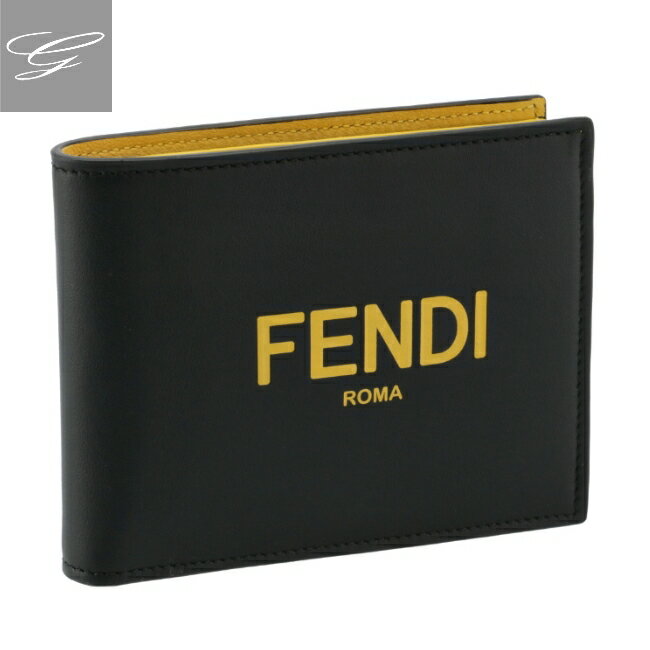 【楽天市場】フェンディ/FENDI 財布 メンズ カーフスキン 二つ折り財布 NERO+SUNFLOWERS+PALLADIO 7M0001