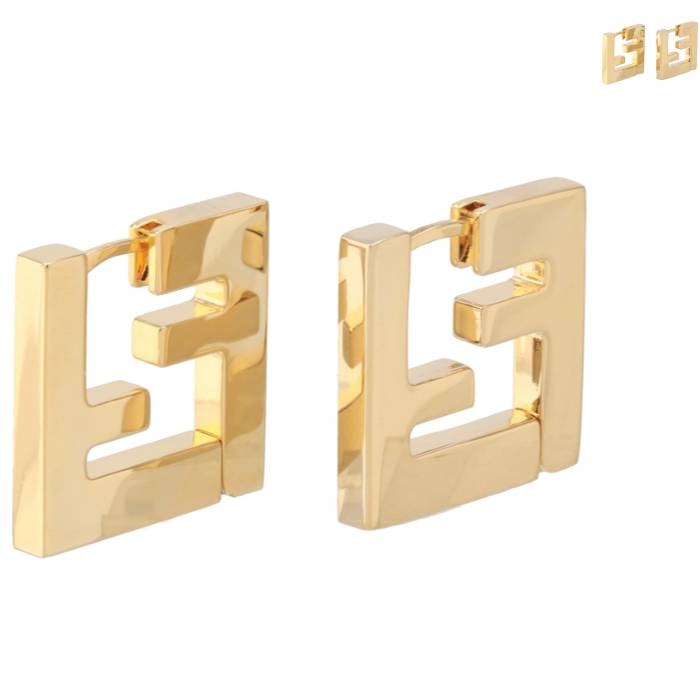 Rakuten - フェンディ/FENDI レディース ピアス FFロゴ スクエア ハギーピアス 8AH771-B08