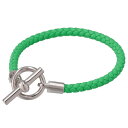 エルメスのブレスレット（レディース） エルメス/HERMES ブレスレット メンズ GHLENAN PALLADIUM PLATED BRASS SWIFT CALF LEATHER BRACELET レザーブレスレット VERT COMICS(0Z) H077240FP