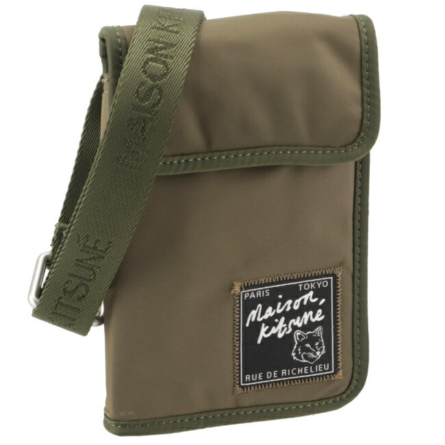 【SALE】メゾンキツネ/MAISON KITSUNE バッグ メンズ NYLON NECK POUCH ショルダーバッグ KHAKI LM05362WQ1001-0011-P360