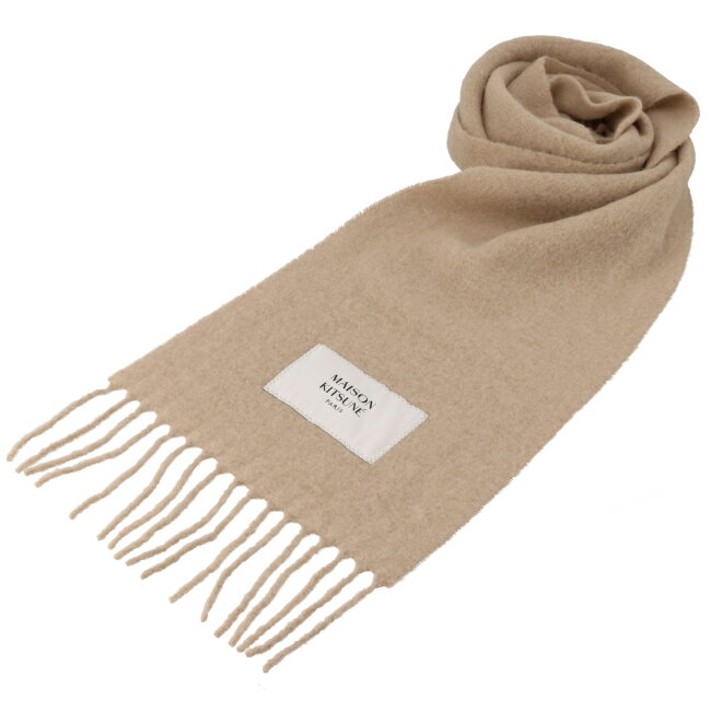 SALEۥ᥾󥭥ĥ/MAISON KITSUNE ȡ  BABY ALPACA PLAIN SCARF ޥե顼 DARK BEIGE LW06206WA0022-0012-P255