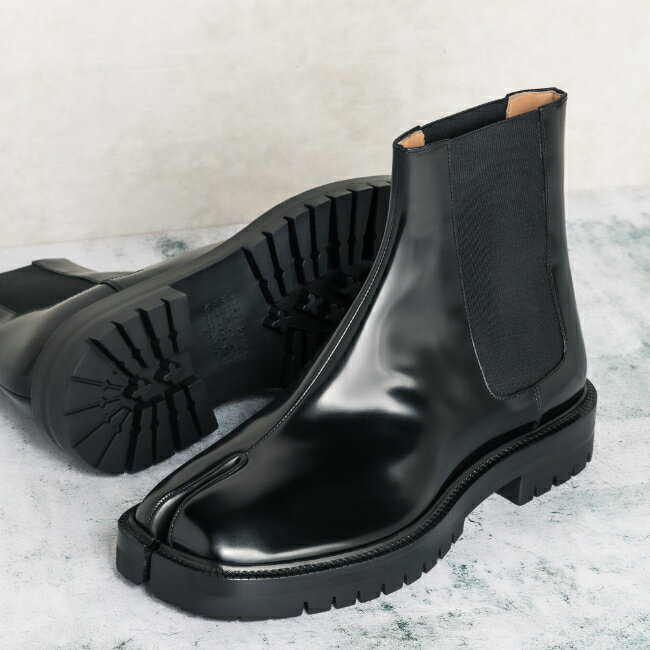 メゾン マルジェラ/MAISON MARGIELA ブーツ メンズ TABI COUNTY CHELSEA サイドゴアブーツ BLACK 2024年春夏新作 S57WU0275-P3827-H8396