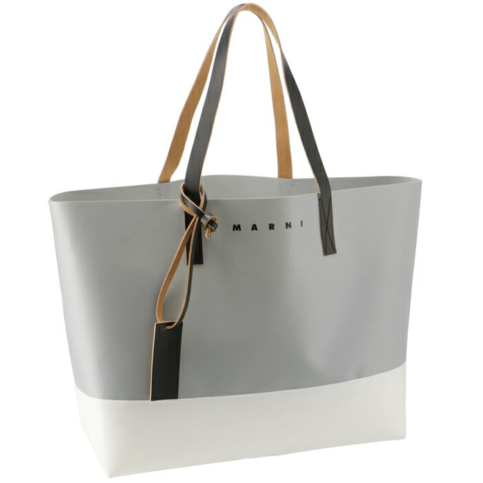 マルニ/MARNI バッグ メンズ TRIBECA SHOPPING BAG トートバッグ ANTIQUE SILVER/SILK WHITE/BLACK 2023年春夏新作 SHMQ0038A0-P5769-ZO588