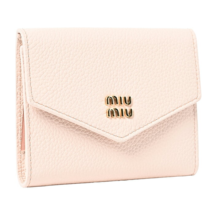 Rakuten - ミュウミュウ/MIU MIU レディース 財布 三つ折り レザー ロゴ エンベロープウォレット 三つ折り財布 2026年春夏新作 5MH040-ADT7