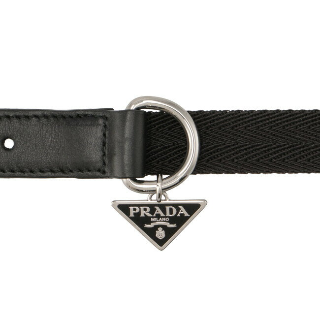 プラダ/PRADA 首輪 メンズ ナイロン×レザー ペットカラー NERO 2YC010-BV1-002