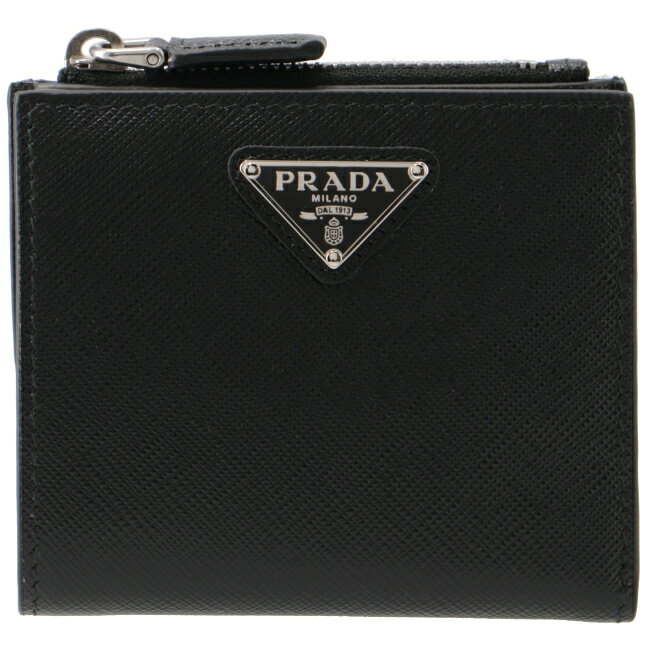 プラダ/PRADA 財布 メンズ 型押しカーフスキン 二つ折り財布 NERO 2ML049-QHH-002