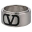 ƥ /VALENTINO GARAVANI   RING | VLOGO SIGNATURE | METALLO/SMALTO  PALLADIUM/NERO 2024ǯղƿ 4Y2J0R30-GMU-P0N