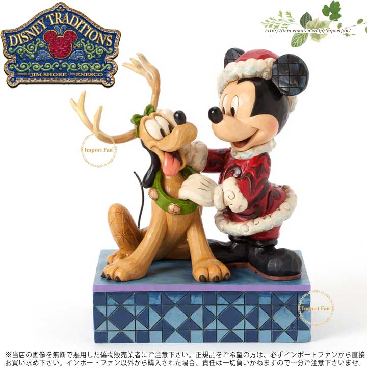 乐天商城 - ジムショア サンタの親友 サンタクロースのミッキーとプルート ディズニー 4039033 Santa's Best Friend Santa Mickey With Pluto Figurine jim shore ギフト プレゼント □