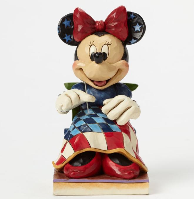 乐天商城 - ジムショア ミニーマウス 裁縫 年をかさねた栄光 ディズニー 4045237 Old Glory Americana Minnie Mouse Figurine jim shore ギフト プレゼント □