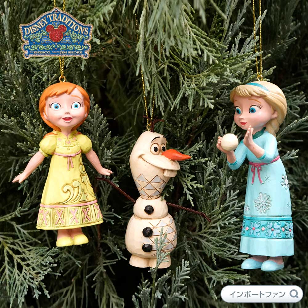 ジムショア アナとエルサとオラフ オーナメント 3点セット クリスマス アナと雪の女王 ディズニー 4046062 Frozen Ornament Set jim shore ギフト プレゼント □のサムネイル
