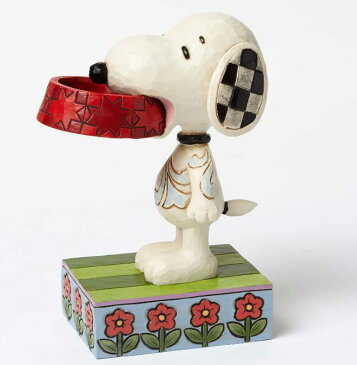 ジムショア スヌーピーと犬のお皿 もっと食べ物ちょうだい 4049411 More Food Please Snoopy Holding Dog Dish Figurine JimShore □