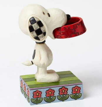 ジムショア スヌーピーと犬のお皿 もっと食べ物ちょうだい 4049411 More Food Please Snoopy Holding Dog Dish Figurine JimShore □