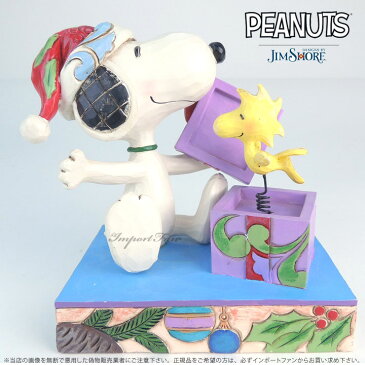 ジムショア スヌーピーとウッドストックのクリスマスサプライズ 4053696 Snoopy and Woodstock Christmas Surprise Figurine JimShore □