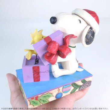 ジムショア スヌーピーとウッドストックのクリスマスサプライズ 4053696 Snoopy and Woodstock Christmas Surprise Figurine JimShore □