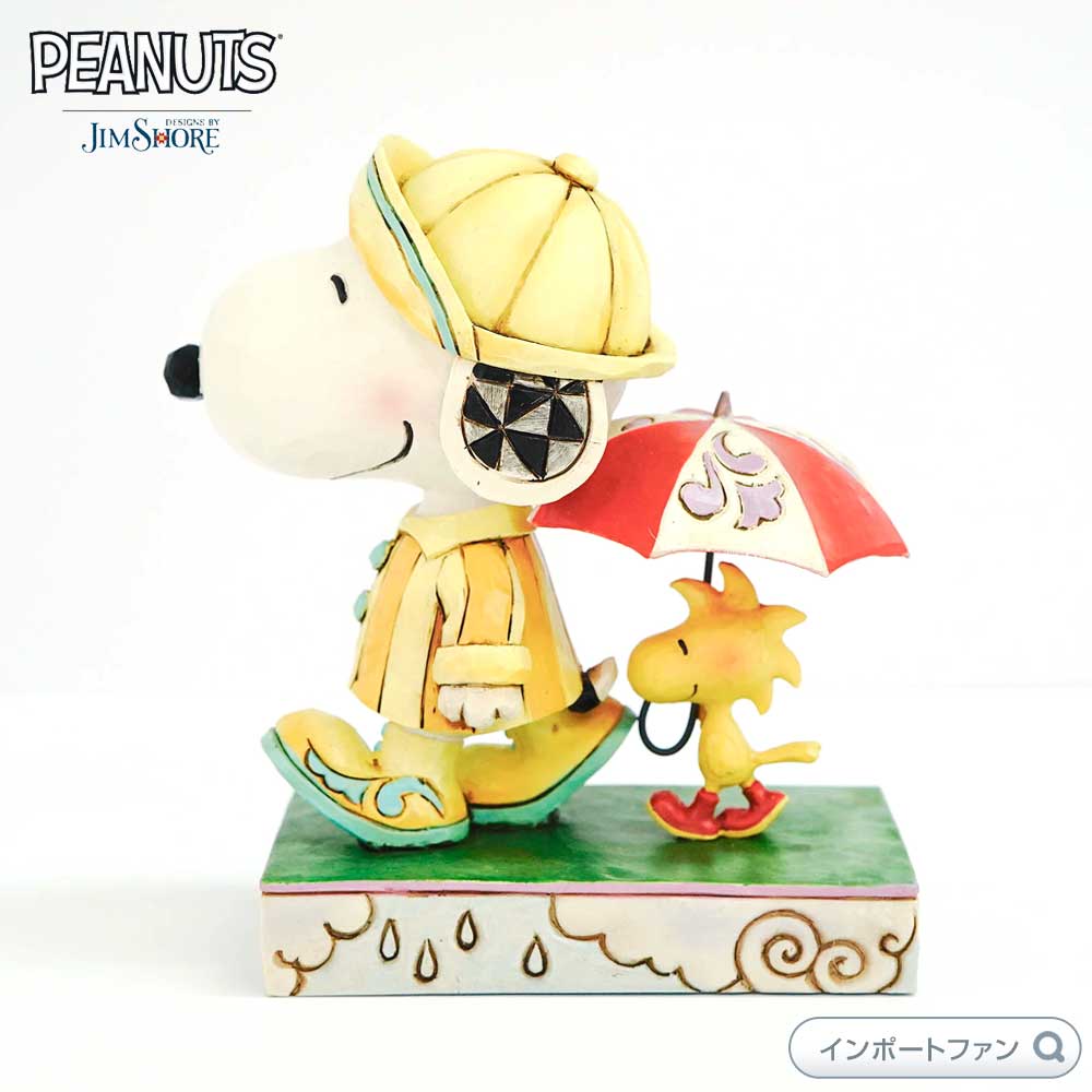 ジムショア スヌーピー ウッドストック 雨の日 ピーナッツ 4055654 Snoopy Woodstock Rainy Day jim shore ギフト プレゼント □