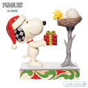 ジムショア スヌーピー ウッドストック 贈り物 クリスマス ピーナッツ 6006938 Snoopy Giving Woodstock a Gift JimShore ギフト プレゼント □