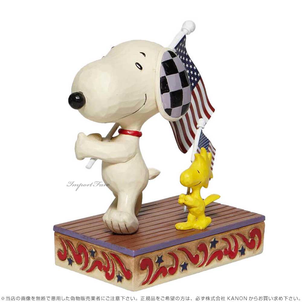 ジムショア スヌーピー ウッドストック アメリカンフラッグ ピーナッツ 6007960 Jim Shore Peanuts Snoopy and Woodstock with Flags ギフト プレゼント □ 2