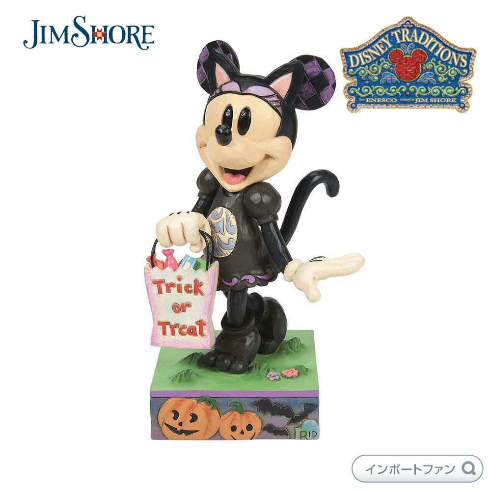 ジムショア ミニー ミニーマウス 黒猫コスチューム ハロウィン ディズニー 6014354 Minnie Black Cat Costume JimShore □